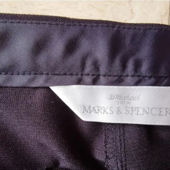 VINTAGE Y2K  stretch high waisted ankle crop wool pants blue - Picture 5 of 7